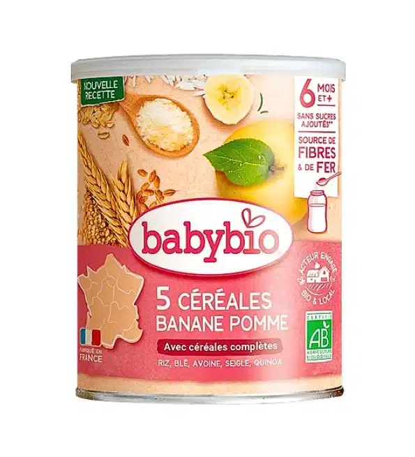BABYBIO - 5 Cereales Banane Pomme - 220g Maroc au meilleur prix | Parachezvous.ma
