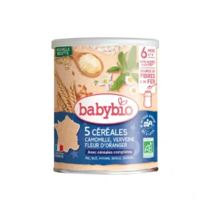 BABYBIO - 5 Cereales Verveine Fleur D’oranger Camomille - 220g Maroc au meilleur prix | Parachezvous.ma