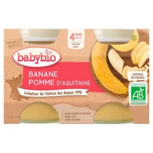 BABYBIO - Pots De Banane Et Pomme 4mois+ Bio - 2x - 130g Maroc au meilleur prix | Parachezvous.ma