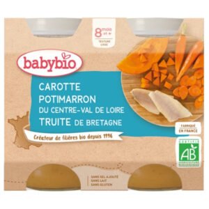 BABYBIO - Pots De Carotte Potimarron Et Truite 8mois+ Bio - 2x - 200g Maroc au meilleur prix | Parachezvous.ma