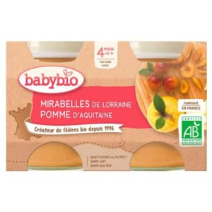 BABYBIO - Pots De Mirabelles Et Pomme 4mois+ Bio - 2x - 130g Maroc au meilleur prix | Parachezvous.ma