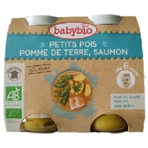 BABYBIO - Pots De Petits Pois, Pomme De Terre Et Saumon 6mois+ Bio - 2x - 130g Maroc au meilleur prix | Parachezvous.ma