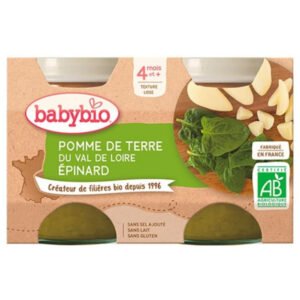 BABYBIO - Pots De Pomme De Terre Et Epinard 4mois+ Bio - 2x - 130g Maroc au meilleur prix | Parachezvous.ma
