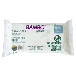 Bambo Nature Lingettes à l'eau sans parfum x64
