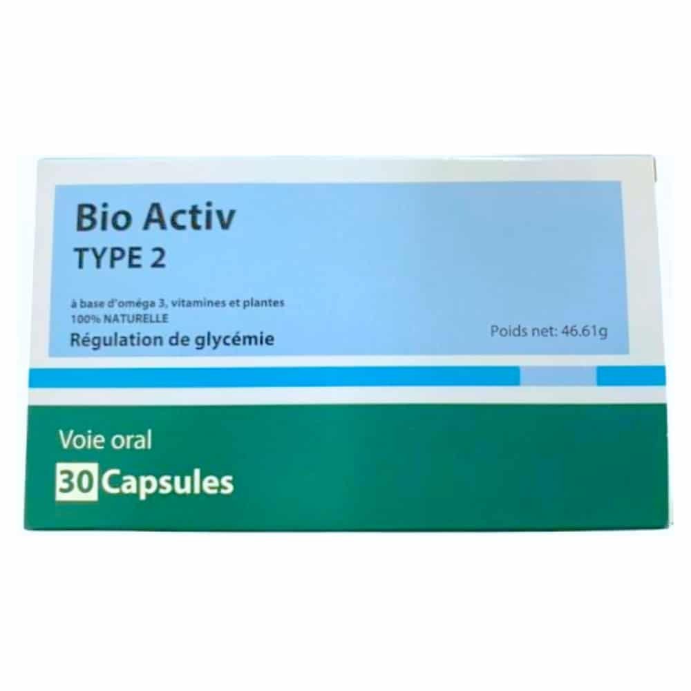 BIO ACTIV - Type 2 Régulation De Glycémie - 30 Capsules Maroc au meilleur prix | Parachezvous.ma