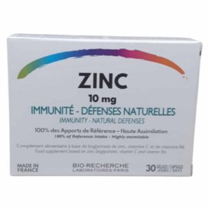 BIO-RECHERCHE - Zinc 10mg Immunité Et Défenses Naturelles - 30 Gélules Maroc au meilleur prix | Parachezvous.ma