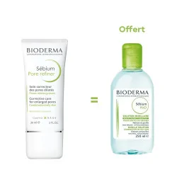 BIODERMA SEBIUM PORE REFINER CONCENTRÉ 30 ML Achete + BIODERMA SEBIUM H2O 250ML Offert