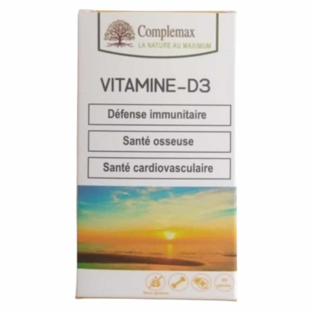 COMPLEMAX - Vitamine D3 (défense Immunitaire, Santé Osseuse Et Cardiovasculaire) - 60 Gélules Maroc au meilleur prix | Parachezvous.ma