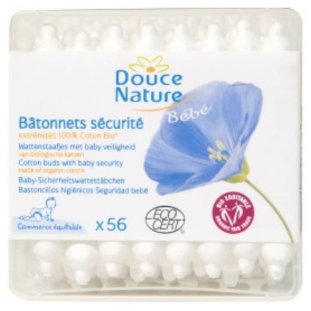DOUCE NATURE - Bébé Bâtonnets Sécurité Coton-tiges Bio - 56u Maroc au meilleur prix | Parachezvous.ma