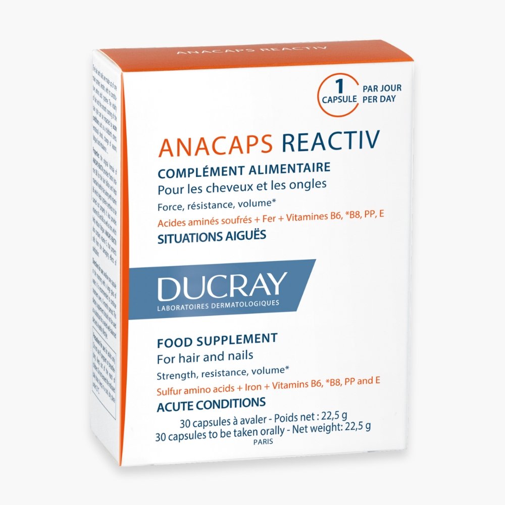 DUCRAY - Anacaps Reactiv Cheveux & Ongles - 30 Capsules Maroc au meilleur prix | Parachezvous.ma