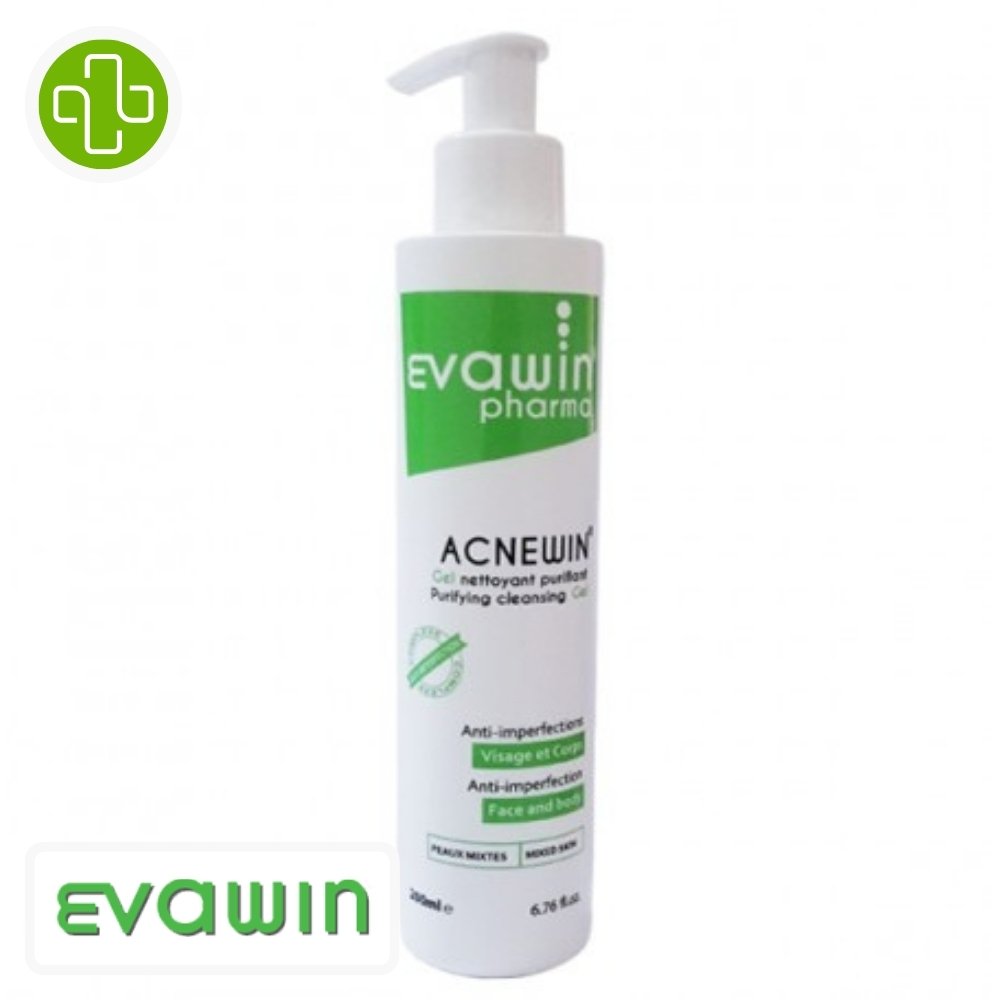EVAWIN PHARMA - Acnewin Gel Nettoyant Purifiant - 200ml Maroc au meilleur prix | Parachezvous.ma
