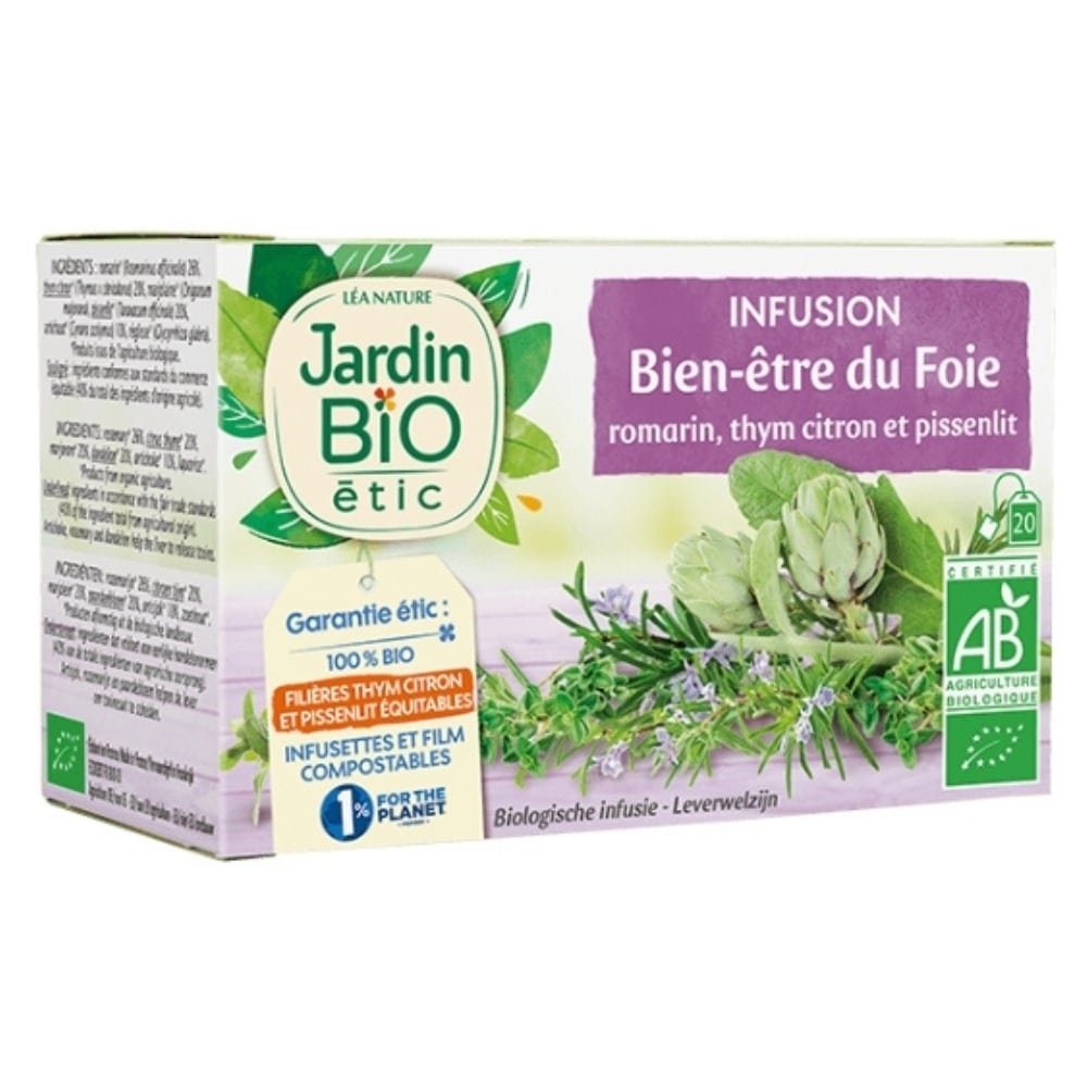 JARDIN BIO - Infusion Bien-être Du Foie Romarin, Thym, Citron Et Pissenlit Bio - 20u Maroc au meilleur prix | Parachezvous.ma