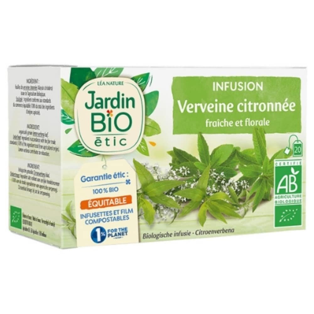 JARDIN BIO - Infusion Verveine Citronnée Fraîche Et Florale Bio - 20u Maroc au meilleur prix | Parachezvous.ma
