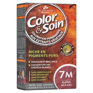 LES 3 CHÊNES - Color & Soin Coloration Cheveux Permanente Aux Extraits Végétaux - 7m - Blond Acajou Maroc au meilleur prix | Parachezvous.ma