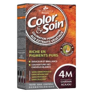 LES 3 CHÊNES - Color & Soin Coloration Cheveux Permanente Aux Extraits Végétaux - 4m - Châtain Acajou Maroc au meilleur prix | Parachezvous.ma