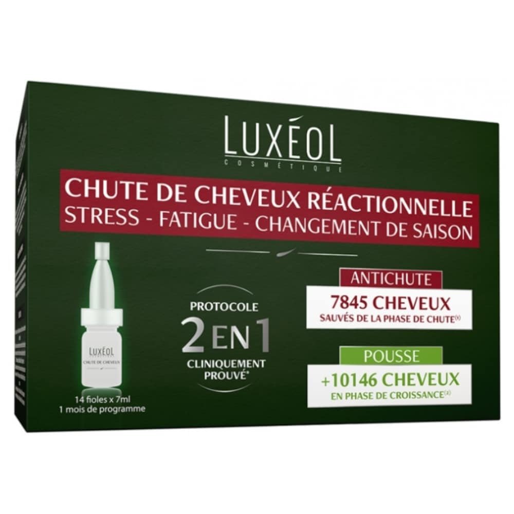 LUXÉOL - Anti-chut Reactionnelle 2en1 14 Fioles X - 7ml Maroc au meilleur prix | Parachezvous.ma