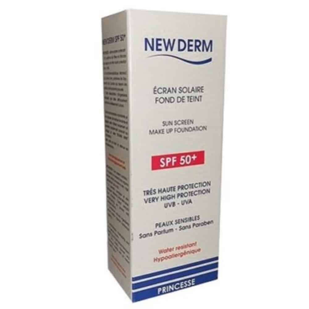 NEW DERM - Ecran Solaire Fond De Teint Princesse SPF50+ - 50ml Maroc au meilleur prix | Parachezvous.ma