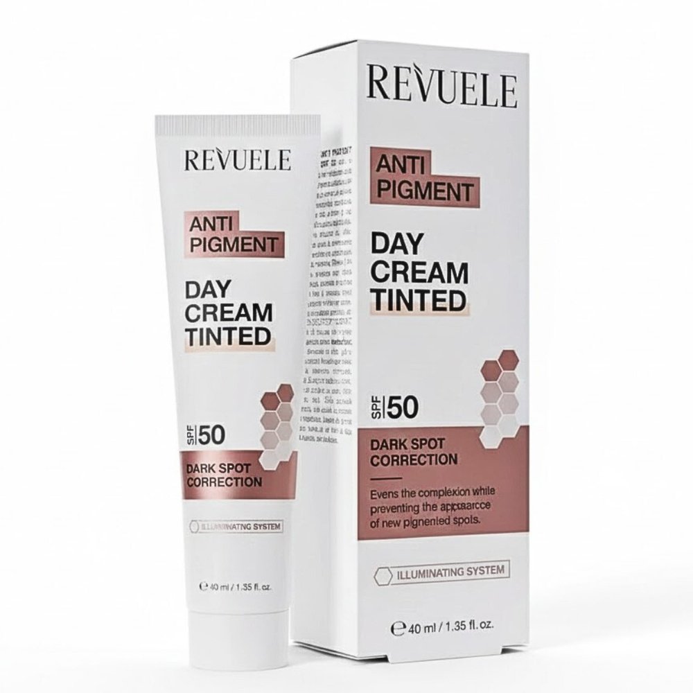 REVUELE - Anti-Pigment Day Cream Tinted Spf50+ 40Ml Maroc au meilleur prix | Parachezvous.ma