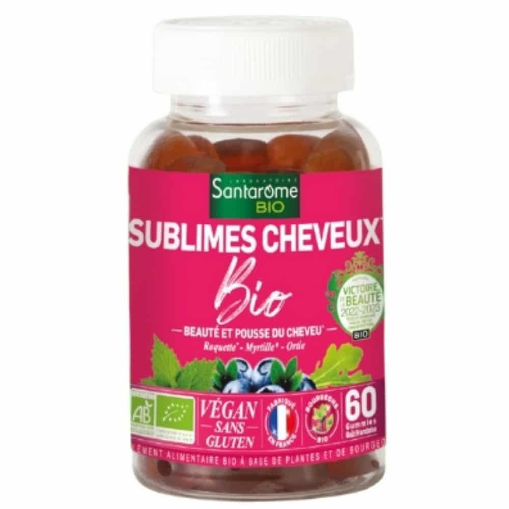 SANTARÔME - Bio Sublime Cheveux Beauté Et Pousse Du Cheveu Goût Myrtilles - 60 Gummies Maroc au meilleur prix | Parachezvous.ma
