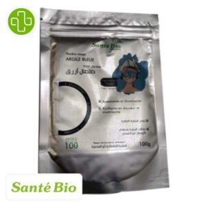 SANTÉ BIO - Premium Poudre Visage Argile Bleue Apaisante - 100g Maroc au meilleur prix | Parachezvous.ma