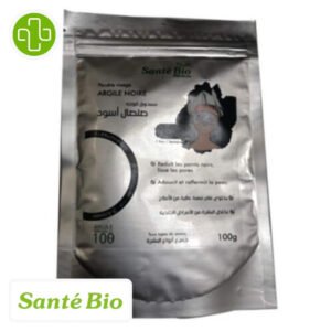 SANTÉ BIO - Premium Poudre Visage Argile Noire Points Noirs - 100g Maroc au meilleur prix | Parachezvous.ma