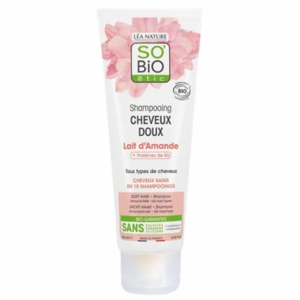 SO BIO - Shampoing Cheveux Doux Lait D'amande Et Protéines De Riz Bio - 250ml Maroc au meilleur prix | Parachezvous.ma