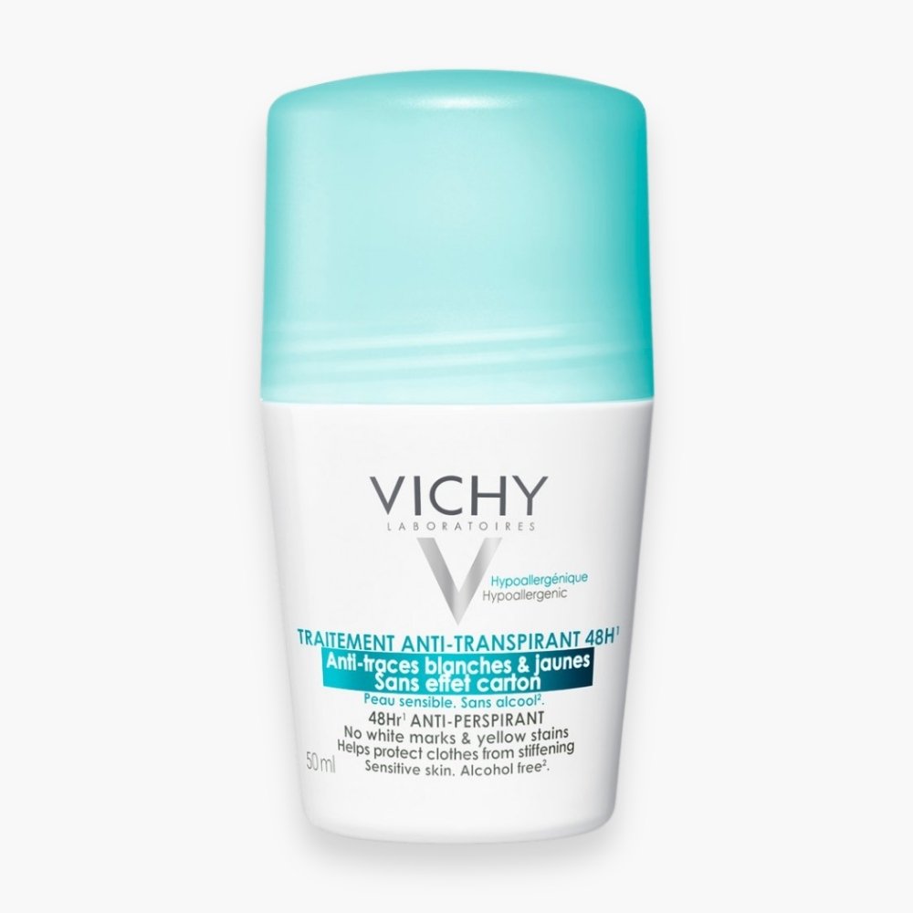 VICHY - Déodorant Roll-On Traitement Anti-Transpirant Anti-Traces Blanches & Jaunes 48h - 50ml Maroc au meilleur prix | Parachezvous.ma