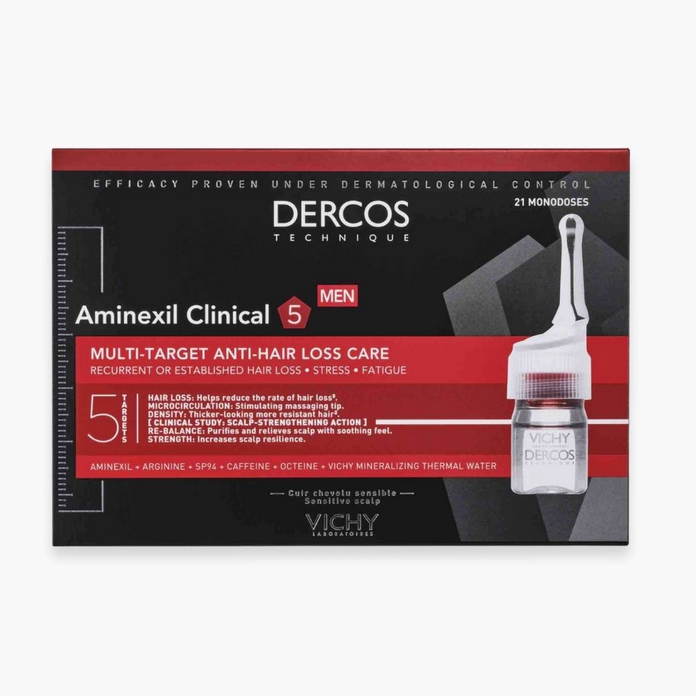 VICHY - Dercos Aminexil Clinical 5 Hommes Traitement Anti-Chute Monodoses - 21u Maroc au meilleur prix | Parachezvous.ma