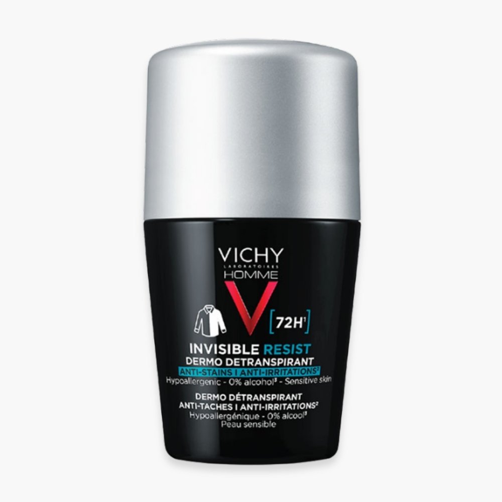 VICHY - Homme Déodorant Roll-On Invisible Resist Dermo Détranspirant Anti-Taches Anti-Irritations 72h - 50ml Maroc au meilleur prix | Parachezvous.ma