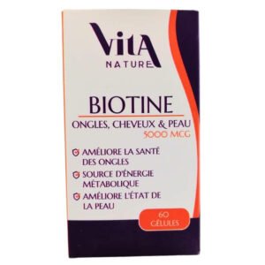 VITA NATURE - Biotine Ongles, Cheveux Et Peau 5000mcg - 60 Gélules Maroc au meilleur prix | Parachezvous.ma