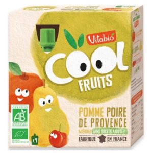 VITABIO - Cool Fruits Pomme, Poire De Provence Et Acérola Bio - 4x - 90g Maroc au meilleur prix | Parachezvous.ma