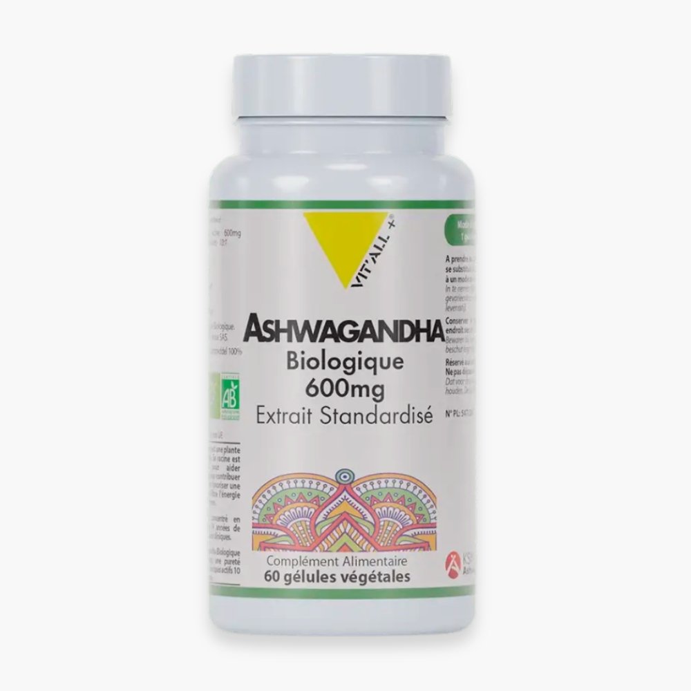 VITALL+ - Ashwagandha Biologique 600mg Extrait Standardisé - 60 Gélules Maroc au meilleur prix | Parachezvous.ma